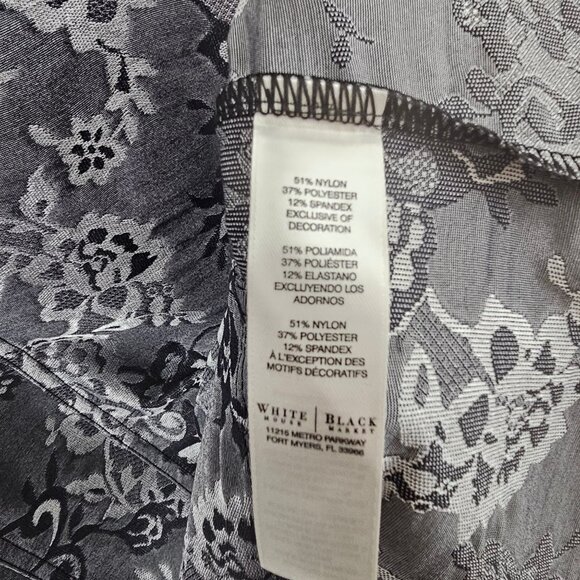 WHBM Tank Top XL Black Lace Silver Gray Floral Dressy Holiday Whimsigoth Grunge - Picture 8 of 11